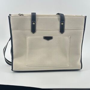 Chic Cream and Black Laptop Case